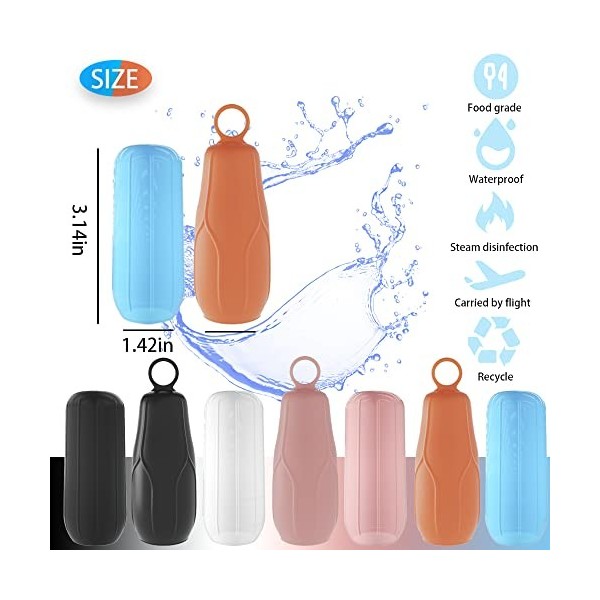 Lot de 4 ou 5 bouteilles de voyage en silicone, récipients de voyage anti-fuite et sac cosmétique transparent pour shampooing