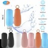 Lot de 4 ou 5 bouteilles de voyage en silicone, récipients de voyage anti-fuite et sac cosmétique transparent pour shampooing