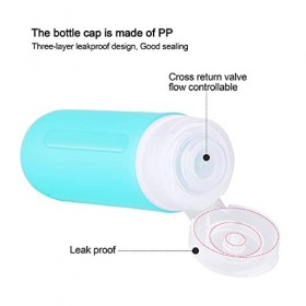 Mnixy Lot de 4 flacons de voyage en silicone de 89 ml - Récipients compressibles rechargeables pour shampooings liquides, apr