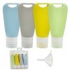 LIMITADA 4 Pcs Flacon Voyage Silicone 90ml Bouteille Voyage Avion Silicone Contenant Cosmetique Vide Rechargeable Recipient V