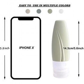 Lot de 4 flacons de voyage en silicone avec sac en EVA – Contenants de toilette rechargeables, contenants de voyage compressi