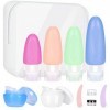 Mamowla Flacons de Voyage en Silicone, 10Pcs Étanches Bouteille de Voyage pour Shampooings Lotion Aéroport Contenant pour Hui