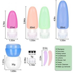 Mamowla Flacons de Voyage en Silicone, 10Pcs Étanches Bouteille de Voyage pour Shampooings Lotion Aéroport Contenant pour Hui