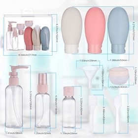 11 Bouteilles de Voyage, Articles de Toilette de Taille Voyage, Rechargeables Flacons de Voyage Etanches avec Sacs, Accessoir