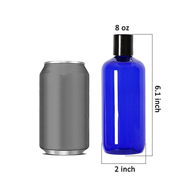 Youngever Lot de 10 Flacons Vide de Voyage 250ML, Bouteille de Voyage 250ML Bleu Plastique