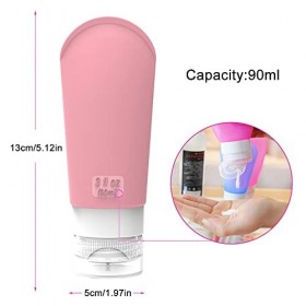 Axroad Mall Lot de 16 flacons de voyage pour articles de toilette, conteneurs de voyage rechargeables en silicone, anti-fuite