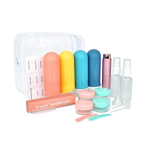 fusionfinity Lot de 21 bouteilles de voyage - Multicolore