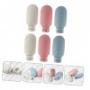 minkissy Lot de 6 flacons de voyage en silicone pour lotion de voyage, shampooing, liquide, shampoing, petite bouteille de ge