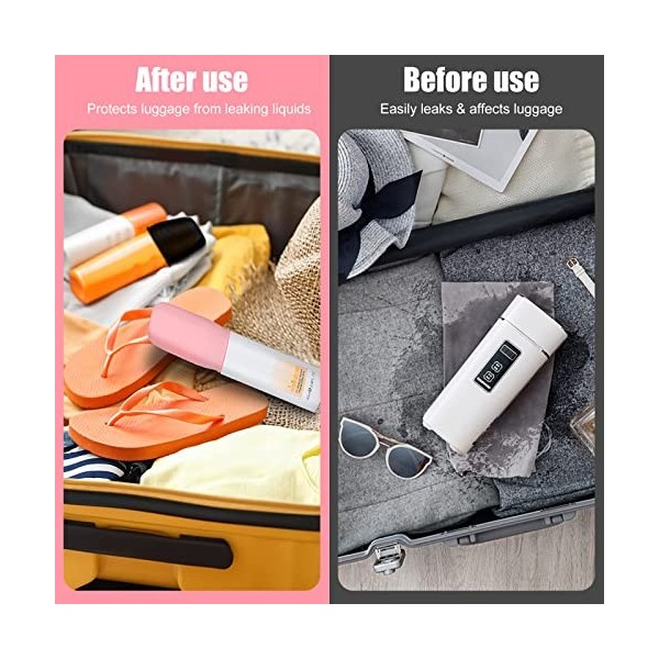 Ruikdly 12 Pièces Manchons Élastiques Anti-fuites pour Contenant Voyage Cabine Portable Bouteilles de Voyage en Silicon Trave