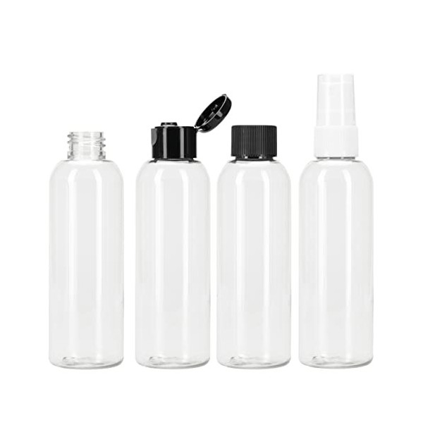 TEC Lot de 6 flacons de voyage de 100 ml pour articles de toilette, accessoires essentiels de vacances, shampooing, après-sha