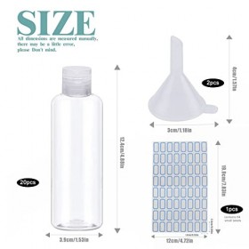 GZhaizhuan 20 Pcs Flacon Vide Voyage, 100ml Bouteille de Voyage pour Cosmétiques, Lotion, Crème, Shampoing, Gel Douche, avec 