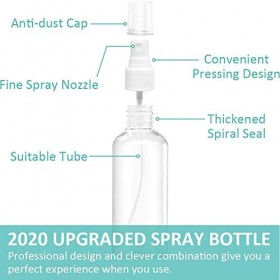 USSJ Lot de 3 Mini flacons de Voyage vides en Plastique Transparent avec étiquettes 50 ML , pour Animal Domestique