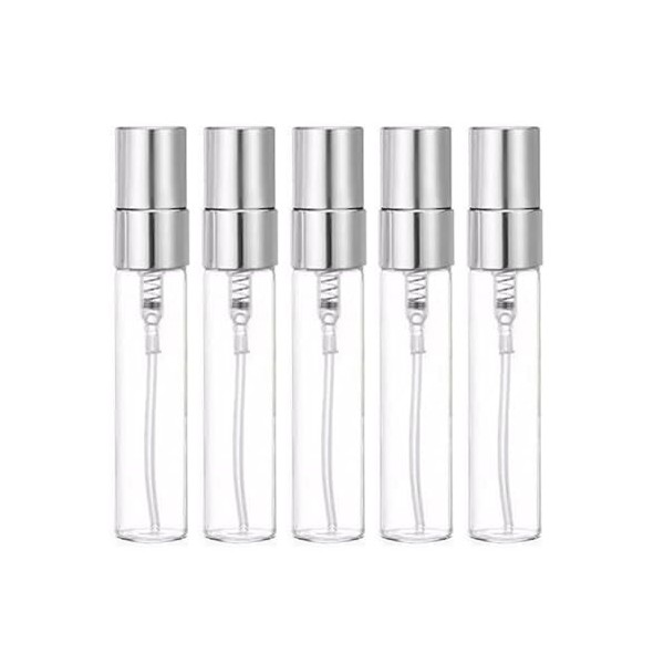 Lot de 10 mini atomiseurs rechargeables transparents de 5 ml - Flacon de parfum de voyage - Bouteille vide pour fête - Outil 