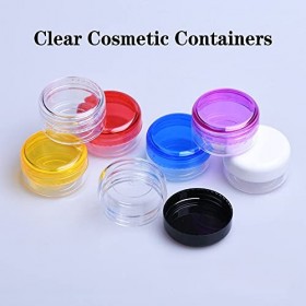 CHUIBOBO Lot de 6 récipients déchantillons avec couvercles à vis transparents à large goulot étanche en plastique avec couve