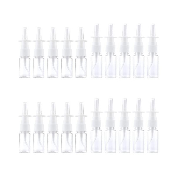 Lot de 20 flacons pulvérisateurs rechargeables à injection directe - En plastique - Pour la maison et les voyages - Blanc - 1