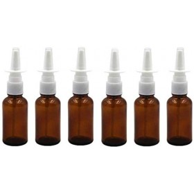 ericotry Lot de 6 vaporisateurs nasaux vides rechargeables en verre à brume fine pour applications salines dargent colloïdal