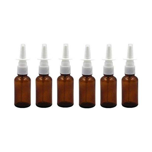 ericotry Lot de 6 vaporisateurs nasaux vides rechargeables en verre à brume fine pour applications salines dargent colloïdal