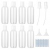 Lot de 8 flacons de voyage rechargeables en plastique avec buses de pulvérisation, entonnoirs et autocollants transparents vi