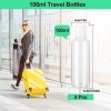 Lot de 8 flacons de voyage rechargeables en plastique avec buses de pulvérisation, entonnoirs et autocollants transparents vi