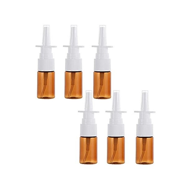 Lot de 6 flacons vides rechargeables en verre de 10 ml avec vaporisateurs à brume fine bleu 