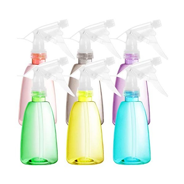 Youngever Lot de 6 Vaporisateur Vide Plastique 360ML, Bouteille Pulverisateur 360ML, Flacons Pulvérisateurs en 6 Couleur