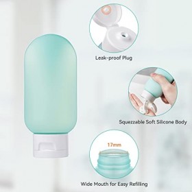 Bouteilles de voyage pour remplir des bouteilles en plastique Ensemble de voyage portable de 11 pièces avec vaporisateurs, fl