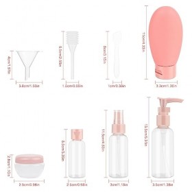 11 Pièces Flacons de Voyage,Portable Bouteilles de Voyage en Silicon,Recharges à Preuve de Fuite Rechargeables,Conteneurs de 