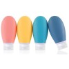 Flacons de Voyage,4pcs 60ml Étanches Bouteille de Voyage Silicone,Rechable Rechargeable Portable Vide de Voyage Bouteilles Ac