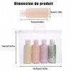 4 Pcs Flacon Voyage, 50 ml Anti-fuites Bouteille de Voyage avec Étiquette et Sac de Rangement, Contenant Voyage Vide Voyage A