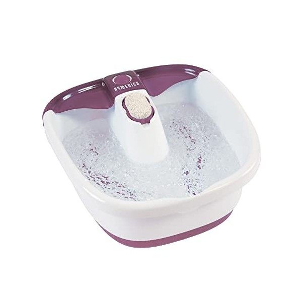 HoMedics Spa pour Pied – Bain a remous et Masseur pour les pieds avec Chaleur – Bain à Bulles avec Bande Turbo, Pierre Ponce 