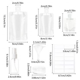 AMANMAN 23 Pièces Pochettes de Voyage Vides Rechargeables 100/50/30ml Bouteilles de Voyage Cosmetique Étanches Sac demballag