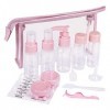 CLDESTINY 13 Pcs Flacon Voyage Avion,Contenant Voyage,Bouteille de Voyage Cosmetique,Flacon en Plastique Transparent pour Sha