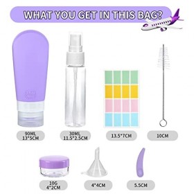 BBLIKE Flacon Voyage,16 Pièces Flacon de Voyage Avion,Kit Voyage Avion Cabine 90ml Contenant Voyage Contenant Cosmetique Vide