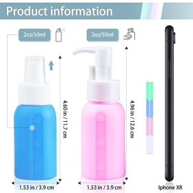 Lot de 4 flacons de Voyage en Silicone de 50 ML pour Produits de Toilette approuvés par la TSA, Accessoires de Voyage Recharg