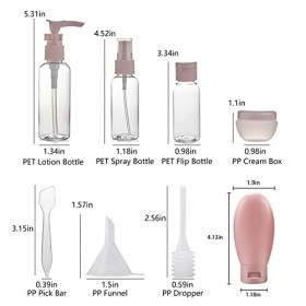 Yearonan Lot de 11 Flacons de Voyage en Silicone Anti-fuite Pour Voyage, Accessoires de Voyage Approuvés par la TSA Pour Sham