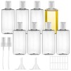 Lot de 8 bouteilles de voyage de 100 ml, bouteilles en plastique à remplir, bouteilles cosmétiques transparentes avec arroseu