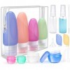 Opret Flacon de Voyage en Silicone, 18 Pcs 89ml Étanches Bouteille Vide Contenant Kit avec Étiquettes pour Shampoing, Lotion 