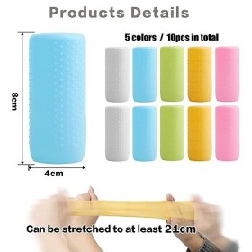 Kryzalite® Lot de 10 pochettes en silicone pour bouteilles de voyage - Élastiques - Anti-fuite - Pour bouteilles de gadget - 