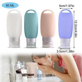 4 Pièces Bouteilles de Voyage en Silicone, Ensemble Bouteille de Voyage Anti Fuite Portables, Conteneur de Voyage Anti-Fuite,