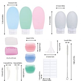 AMANMAN Bouteilles de Voyage Cosmetique Silicone 16 Pièces 100ml 60ml Flacons de Voyage Étanches Bouteilles Vide Voyage Conte