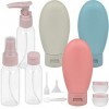 11 Pièces Flacons Vide Kit Voyage Avion Max.135ml , Contenant Plastique Bouteille dans Recipient, pour Les Produits de Soins