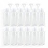 12 Pièces Bouteilles de Voyage, 50 ml en Plastique avec 5 Petits Entonnoirs, Kit de Voyage pour Liquides, Conteneur de Gel de