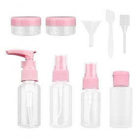 Flacon de Voyage, PARFCO 11 Pièces Travel Kit, Petites Bouteilles de Voyage en Plastique, Kit Avion Trousse de Toilette, pour