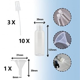 ZoeTekway Lot de 14 bouteilles de voyage en plastique transparent 100 ml avec bouchon à rabat, mini bouteilles dair, récipie