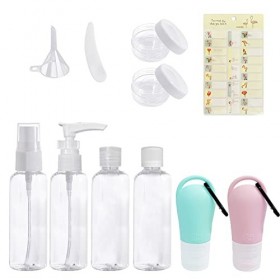 Lot de 11 récipients de voyage rechargeables pour liquide anti-fuite réutilisables pour le stockage des produits cosmétiques 