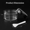 Flintronic 10PCS - 50g/50ml Petit Pots Vide Cosmétiques, Contenants Cosmétiques Pot Échantillon Transparent avec Spatule et É