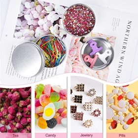 Sopito Boîtes de Conserve en Aluminium, 24 pièces 60ml Boîtes Rondes en métal de Petits contenants à Couvercle à vis en étain