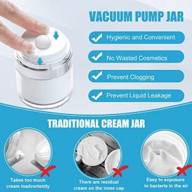 Contenant Cosmetique Vide, 15ml Pot vide Cosmétiques, Flacon à Pompe Sans Air, Pot à Crème sous Vide, Portatif Flacon Cosmeti