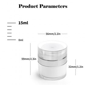 HOTUT Pot Cosmétique,15ML Flacon Pompe sans Air Pot à Pompe Airless Contenant Cosmétique Vide Plastiquepour Maquillage Crème 