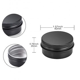 Pots En Aluminium, 12 Pièces Pot En Aluminium 20ml, Pots En Aluminium Vide Rond, Pot En Aluminium Noir, Pots Vides En Alumini